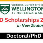 Victoria University of Wellington PhD Scholarship
